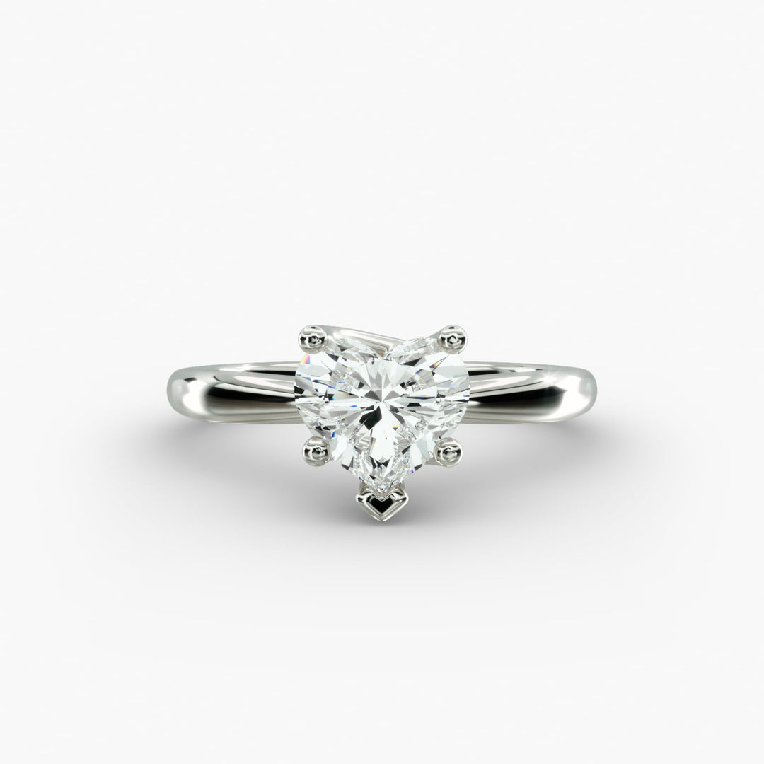 Heart Lab-Grown Diamond Twisted Band Engagement Ring | IGI Certified | 10K/14K/18K Gold