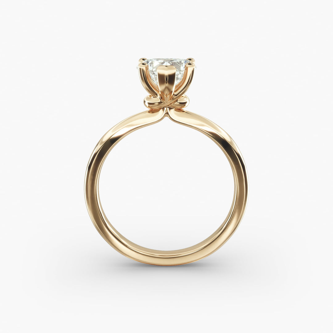 Heart Lab-Grown Diamond Twisted Band Engagement Ring | IGI Certified | 10K/14K/18K Gold