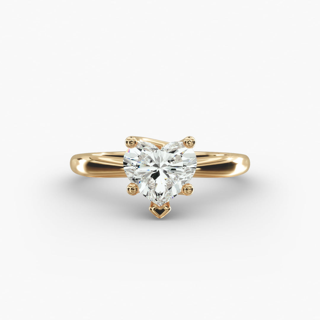 Heart Lab-Grown Diamond Twisted Band Engagement Ring | IGI Certified | 10K/14K/18K Gold