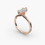 Load image into Gallery viewer, Marquise Lab-Grown Diamond Six-Prong Engagement Ring with Twisted Mounting | Modern Solitaire | IGI Certified | 10K/14K/18K Gold