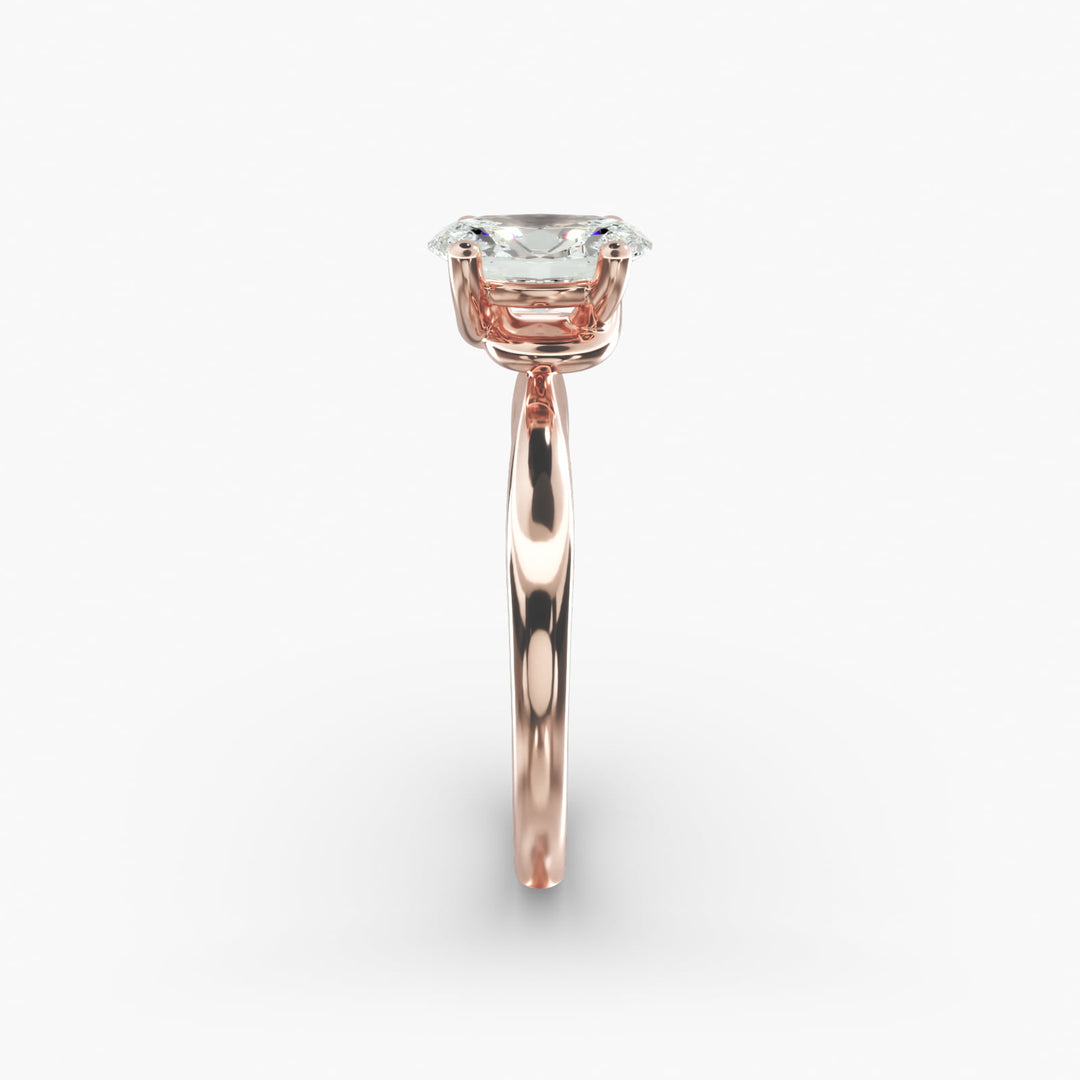 Oval Lab-Grown Diamond Twisted Solitaire Engagement Ring | Four-Prong Setting | IGI Certified | 10K/14K/18K Gold