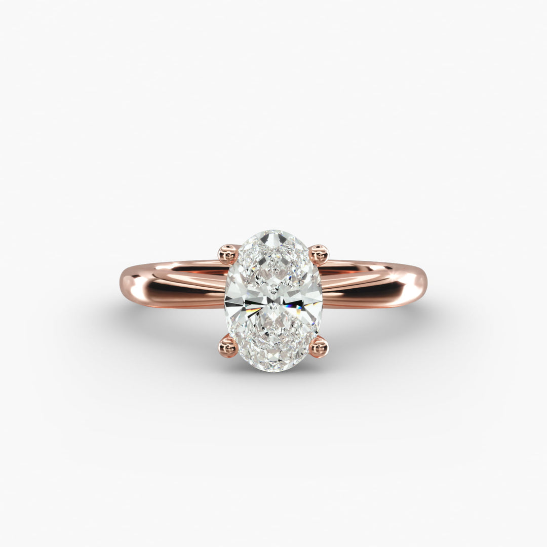 Oval Lab-Grown Diamond Twisted Solitaire Engagement Ring | Four-Prong Setting | IGI Certified | 10K/14K/18K Gold