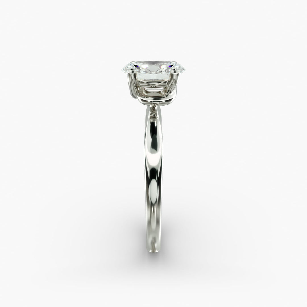 Oval Lab-Grown Diamond Twisted Solitaire Engagement Ring | Four-Prong Setting | IGI Certified | 10K/14K/18K Gold