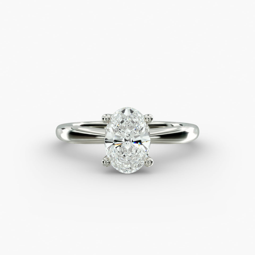 Oval Lab-Grown Diamond Twisted Solitaire Engagement Ring | Four-Prong Setting | IGI Certified | 10K/14K/18K Gold