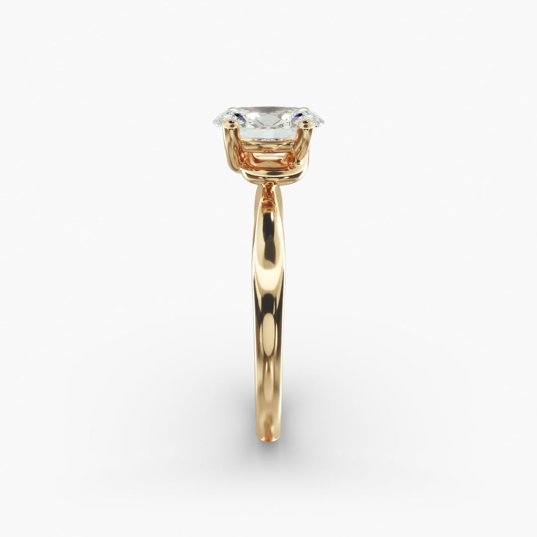 Oval Lab-Grown Diamond Twisted Solitaire Engagement Ring | Four-Prong Setting | IGI Certified | 10K/14K/18K Gold