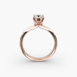 Load image into Gallery viewer, Pear Lab-Grown Diamond Four-Prong Engagement Ring with Twisted Mounting | Unique Solitaire | IGI Certified | 10K/14K/18K Gold
