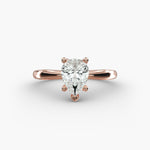 Load image into Gallery viewer, Pear Lab-Grown Diamond Four-Prong Engagement Ring with Twisted Mounting | Unique Solitaire | IGI Certified | 10K/14K/18K Gold