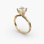 Load image into Gallery viewer, Princess Lab-Grown Diamond Four-Prong Engagement Ring with Twisted Mounting | Unique Solitaire | IGI Certified | 10K/14K/18K Gold
