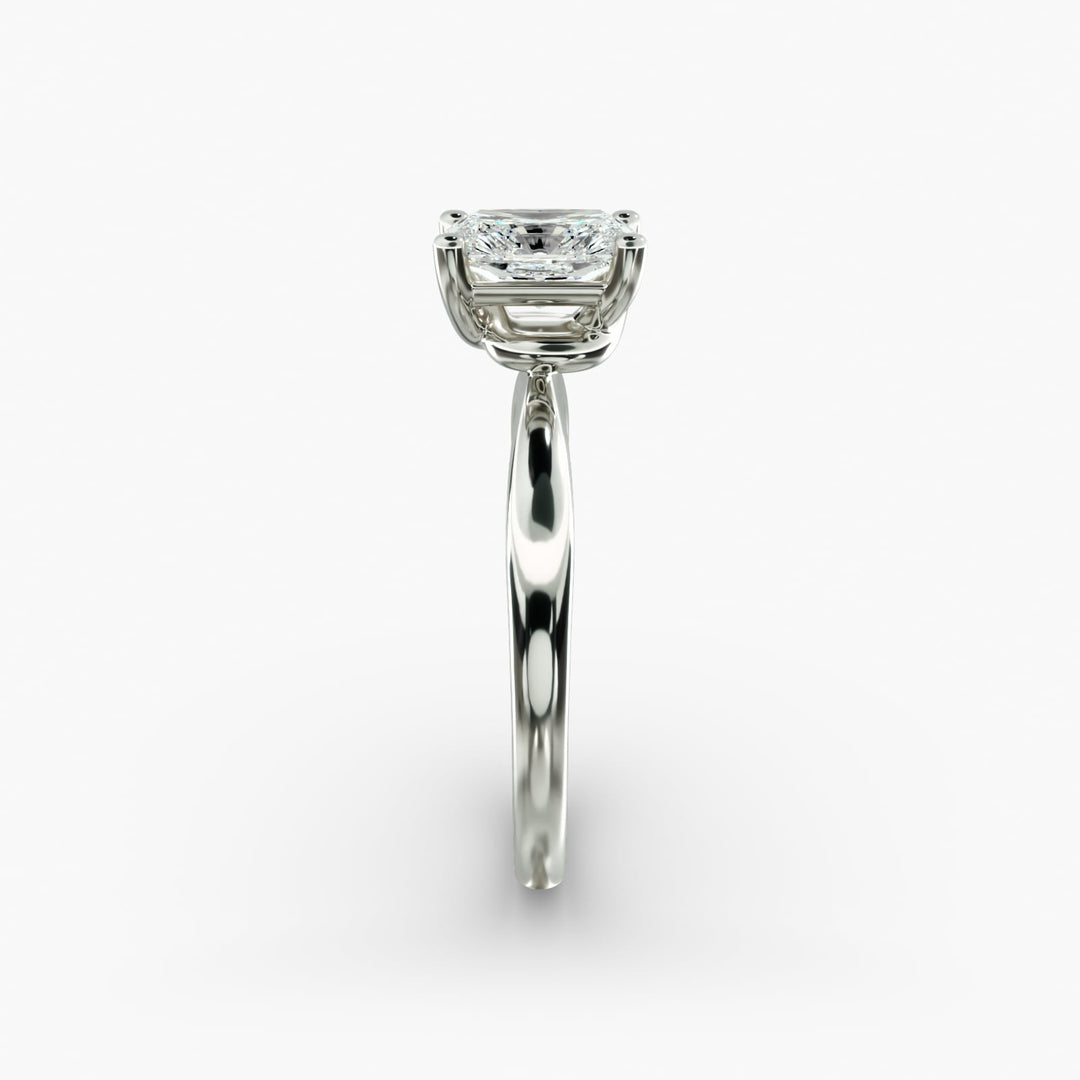 Radiant Lab-Grown Diamond Four-Prong with Twisted Under-Band Engagement Ring | Modern Solitaire | IGI Certified | 10K/14K/18K Gold