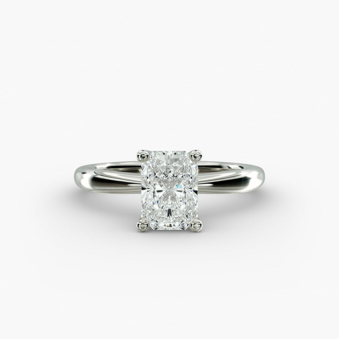 Radiant Lab-Grown Diamond Four-Prong with Twisted Under-Band Engagement Ring | Modern Solitaire | IGI Certified | 10K/14K/18K Gold