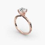 Load image into Gallery viewer, Round Lab-Grown Diamond Four-Prong with Twisted Under-Band Engagement Ring | Modern Solitaire | IGI Certified | 10K/14K/18K Gold