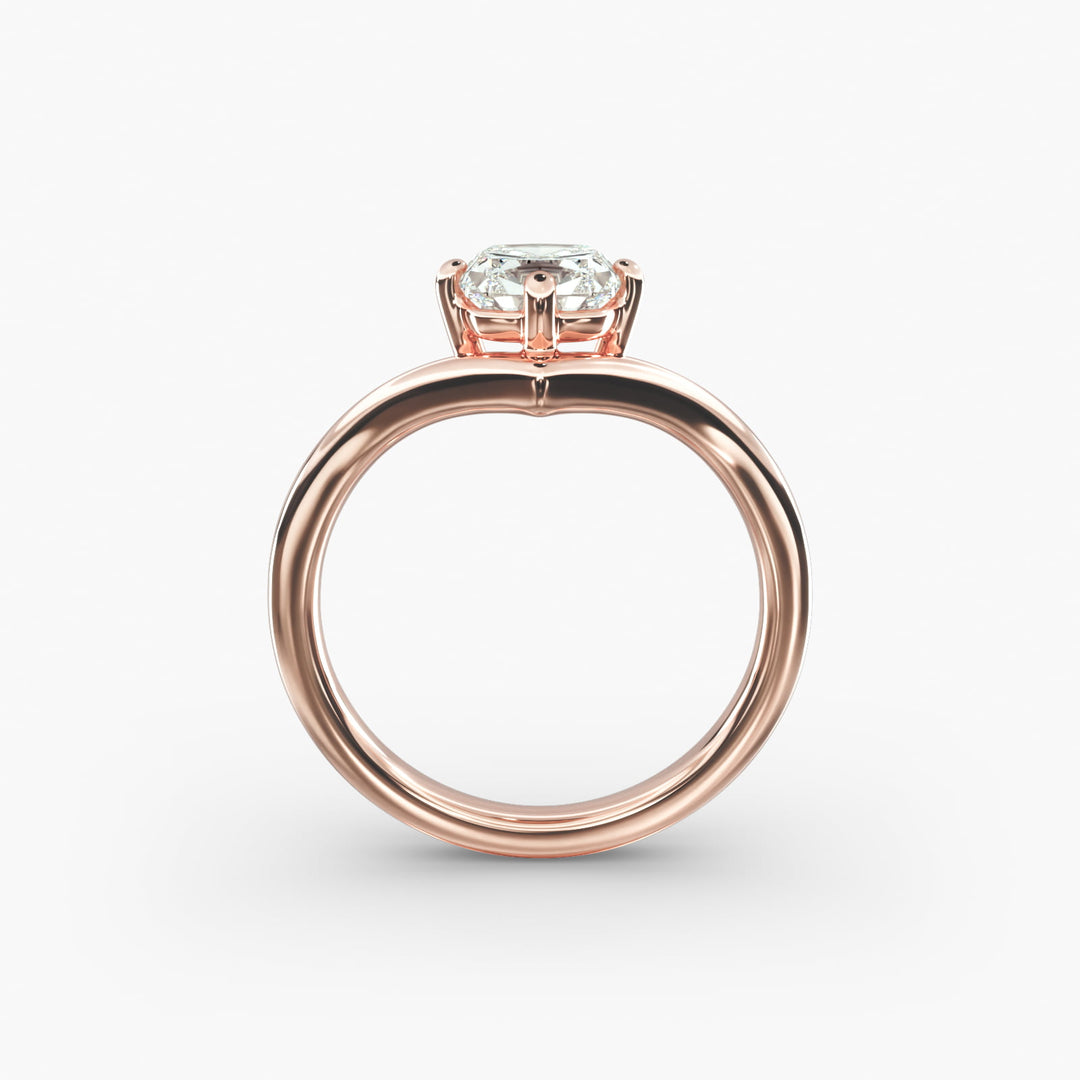 Cushion Lab-Grown Diamond V-Shaped Four-Prong Engagement Ring | Elegant Solitaire | IGI Certified | 10K/14K/18K Gold