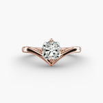 Load image into Gallery viewer, Cushion Lab-Grown Diamond V-Shaped Four-Prong Engagement Ring | Elegant Solitaire | IGI Certified | 10K/14K/18K Gold