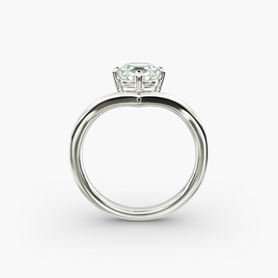 Cushion Lab-Grown Diamond V-Shaped Four-Prong Engagement Ring | Elegant Solitaire | IGI Certified | 10K/14K/18K Gold