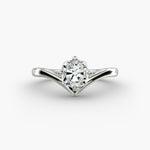 Load image into Gallery viewer, Cushion Lab-Grown Diamond V-Shaped Four-Prong Engagement Ring | Elegant Solitaire | IGI Certified | 10K/14K/18K Gold