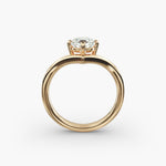 Load image into Gallery viewer, Cushion Lab-Grown Diamond V-Shaped Four-Prong Engagement Ring | Elegant Solitaire | IGI Certified | 10K/14K/18K Gold