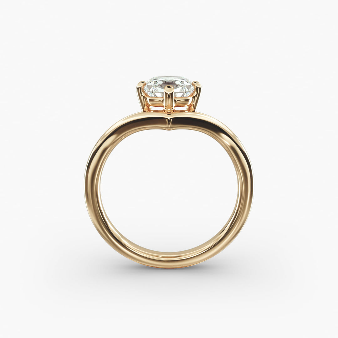 Cushion Lab-Grown Diamond V-Shaped Four-Prong Engagement Ring | Elegant Solitaire | IGI Certified | 10K/14K/18K Gold