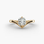 Load image into Gallery viewer, Cushion Lab-Grown Diamond V-Shaped Four-Prong Engagement Ring | Elegant Solitaire | IGI Certified | 10K/14K/18K Gold