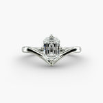 Load image into Gallery viewer, Emerald Lab-Grown Diamond Four-Prong V-Shaped Engagement Ring | Classic Solitaire | IGI Certified | 10K/14K/18K Gold