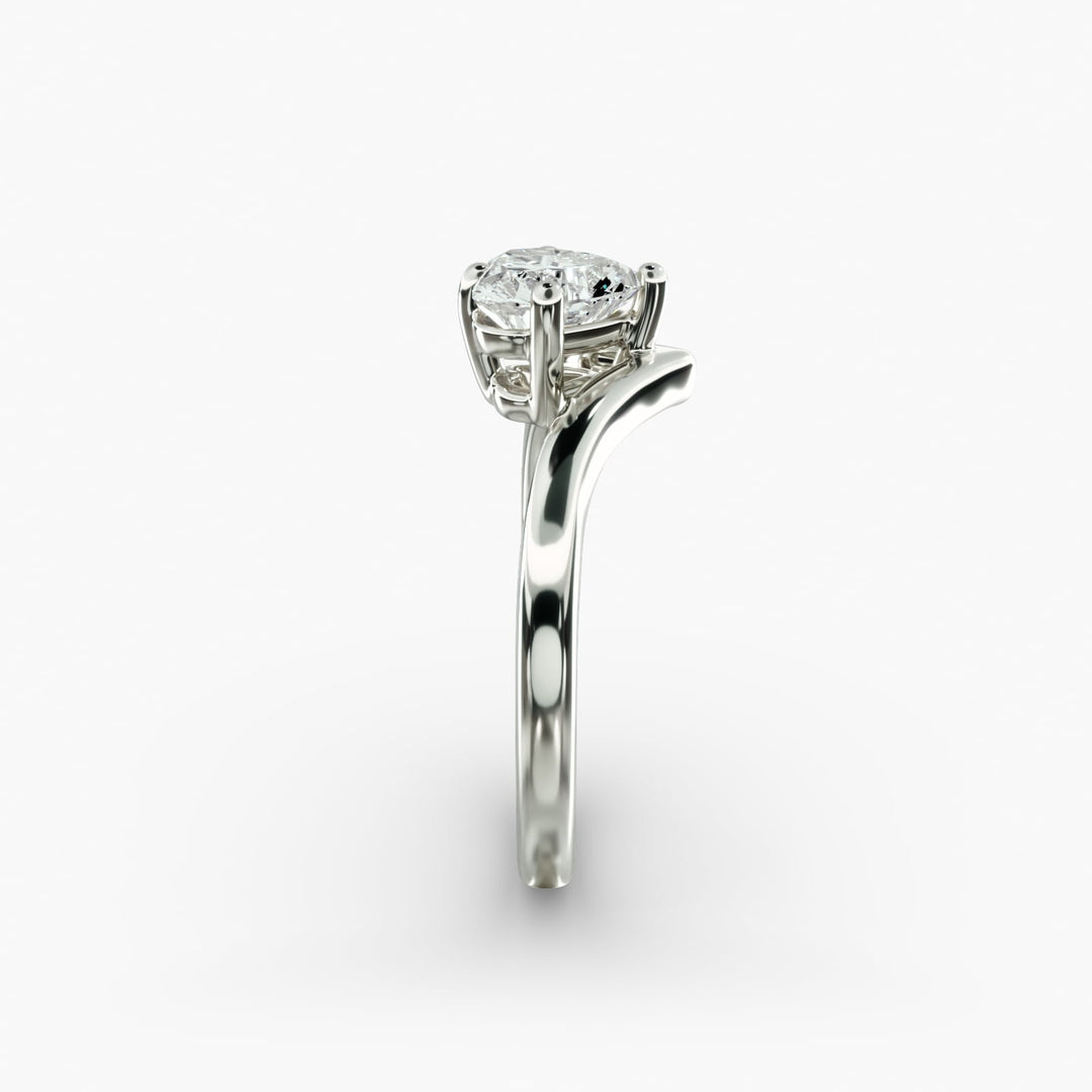 Heart Lab-Grown Diamond V-Shaped Engagement Ring | IGI Certified | 10K/14K/18K Gold