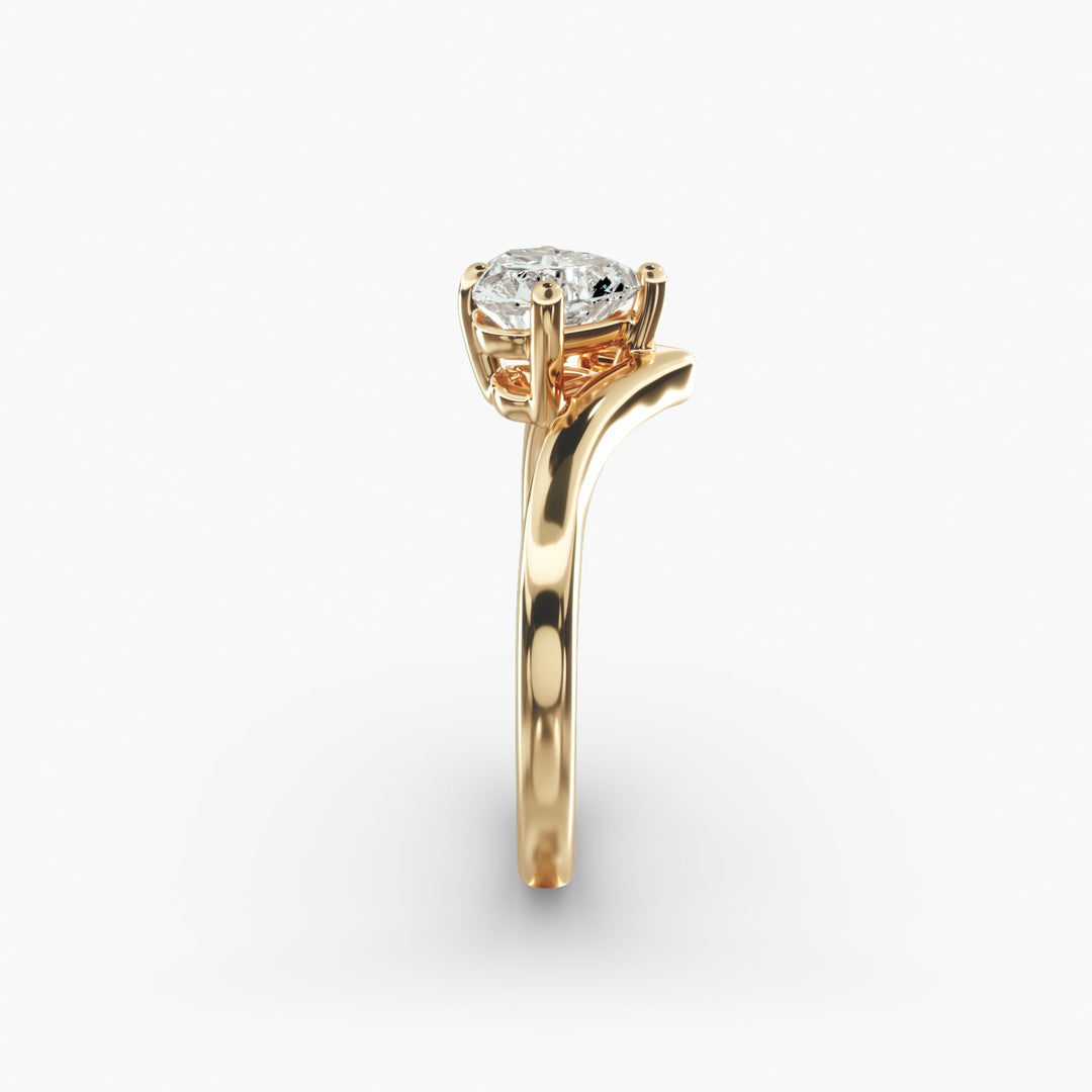 Heart Lab-Grown Diamond V-Shaped Engagement Ring | IGI Certified | 10K/14K/18K Gold
