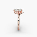 Load image into Gallery viewer, Oval Lab-Grown Diamond V-Shaped Solitaire Engagement Ring | Four-Prong Setting | IGI Certified | 10K/14K/18K Gold