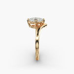 Load image into Gallery viewer, Oval Lab-Grown Diamond V-Shaped Solitaire Engagement Ring | Four-Prong Setting | IGI Certified | 10K/14K/18K Gold