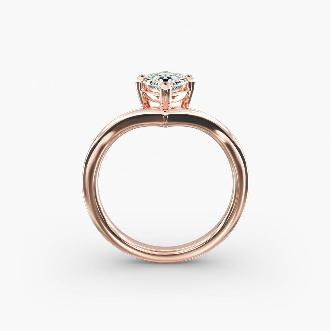 Pear Lab-Grown Diamond Four-Prong V-Shaped Engagement Ring | Elegant Solitaire | IGI Certified | 10K/14K/18K Gold