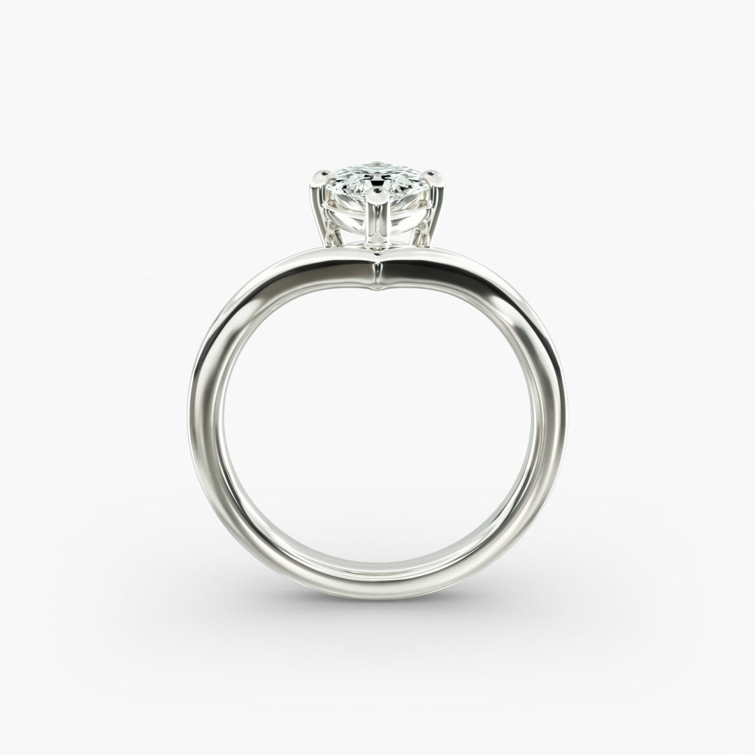 Pear Lab-Grown Diamond Four-Prong V-Shaped Engagement Ring | Elegant Solitaire | IGI Certified | 10K/14K/18K Gold