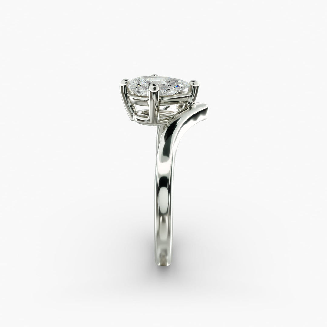 Pear Lab-Grown Diamond Four-Prong V-Shaped Engagement Ring | Elegant Solitaire | IGI Certified | 10K/14K/18K Gold