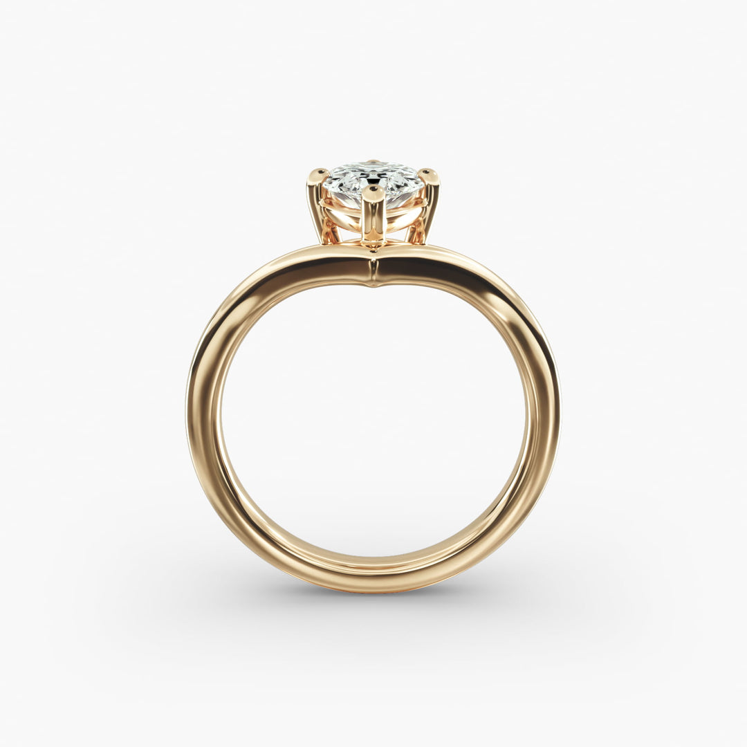 Pear Lab-Grown Diamond Four-Prong V-Shaped Engagement Ring | Elegant Solitaire | IGI Certified | 10K/14K/18K Gold