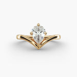 Load image into Gallery viewer, Pear Lab-Grown Diamond Four-Prong V-Shaped Engagement Ring | Elegant Solitaire | IGI Certified | 10K/14K/18K Gold