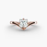 Load image into Gallery viewer, Princess Lab-Grown Diamond Four-Prong V-Shaped Engagement Ring | Elegant Solitaire | IGI Certified | 10K/14K/18K Gold