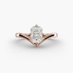 Load image into Gallery viewer, Radiant Lab-Grown Diamond V-Shaped Four-Prong Engagement Ring | Elegant Solitaire | IGI Certified | 10K/14K/18K Gold