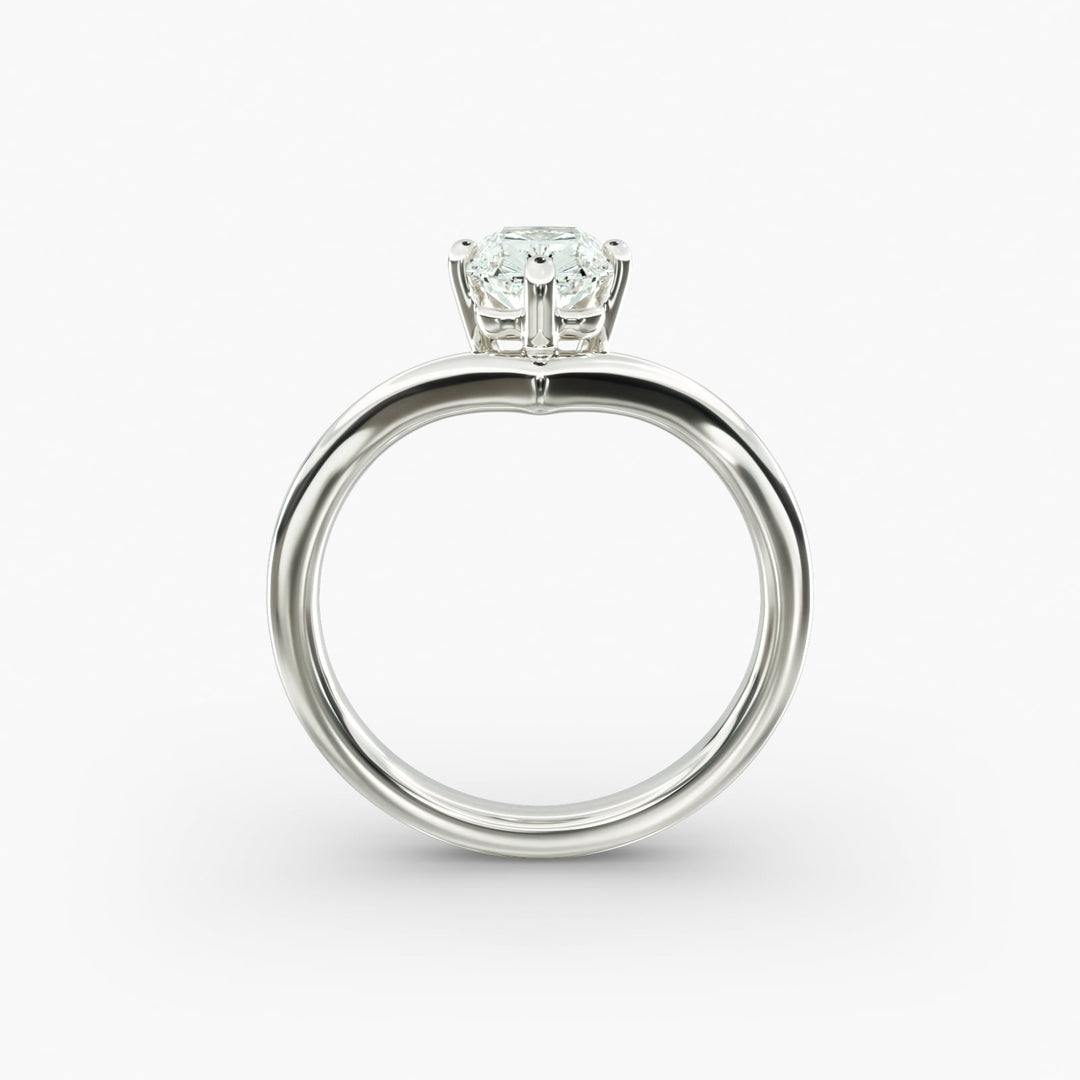 Radiant Lab-Grown Diamond V-Shaped Four-Prong Engagement Ring | Elegant Solitaire | IGI Certified | 10K/14K/18K Gold