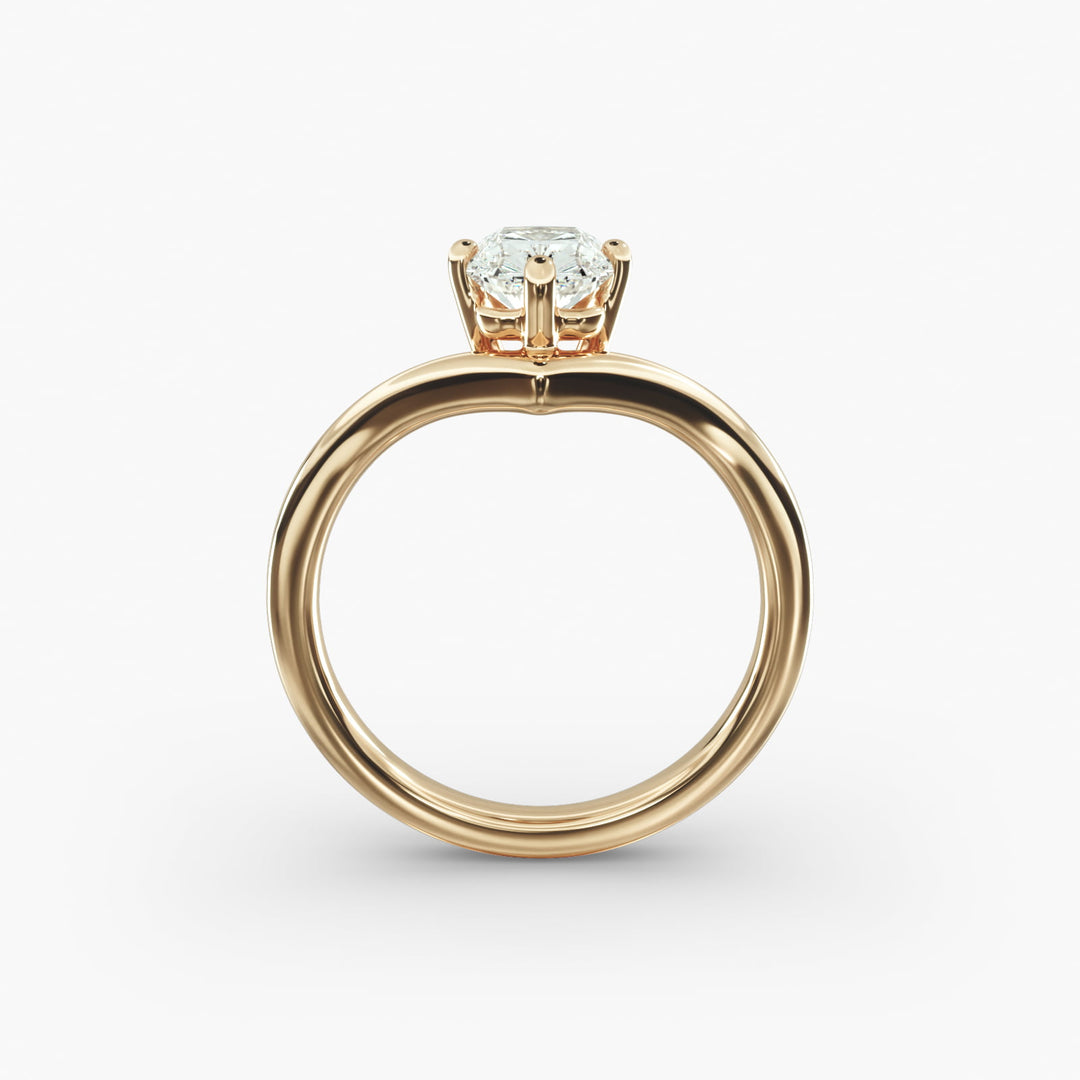 Radiant Lab-Grown Diamond V-Shaped Four-Prong Engagement Ring | Elegant Solitaire | IGI Certified | 10K/14K/18K Gold