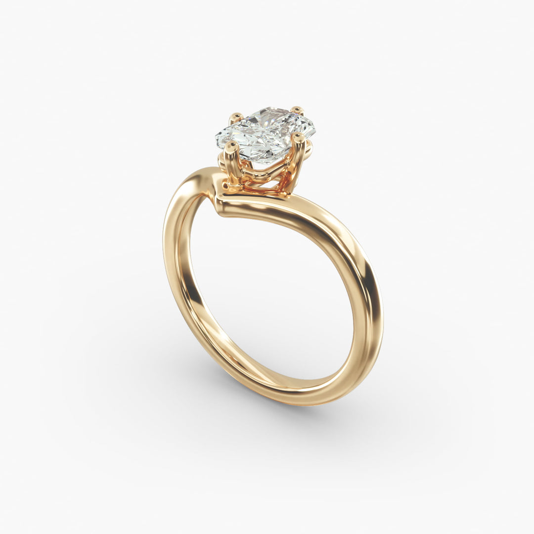 Radiant Lab-Grown Diamond V-Shaped Four-Prong Engagement Ring | Elegant Solitaire | IGI Certified | 10K/14K/18K Gold