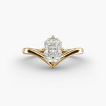 Load image into Gallery viewer, Radiant Lab-Grown Diamond V-Shaped Four-Prong Engagement Ring | Elegant Solitaire | IGI Certified | 10K/14K/18K Gold