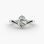 Load image into Gallery viewer, Round Lab-Grown Diamond V-Shaped Four-Prong Engagement Ring | Modern Solitaire | IGI Certified | 10K/14K/18K Gold