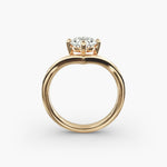 Load image into Gallery viewer, Round Lab-Grown Diamond V-Shaped Four-Prong Engagement Ring | Modern Solitaire | IGI Certified | 10K/14K/18K Gold