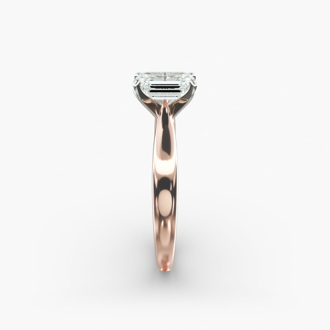 Emerald Cut Lab-Grown Diamond Solitaire Ring — 4-Prong Setting | IGI Certified | 10K/14K/18K Gold