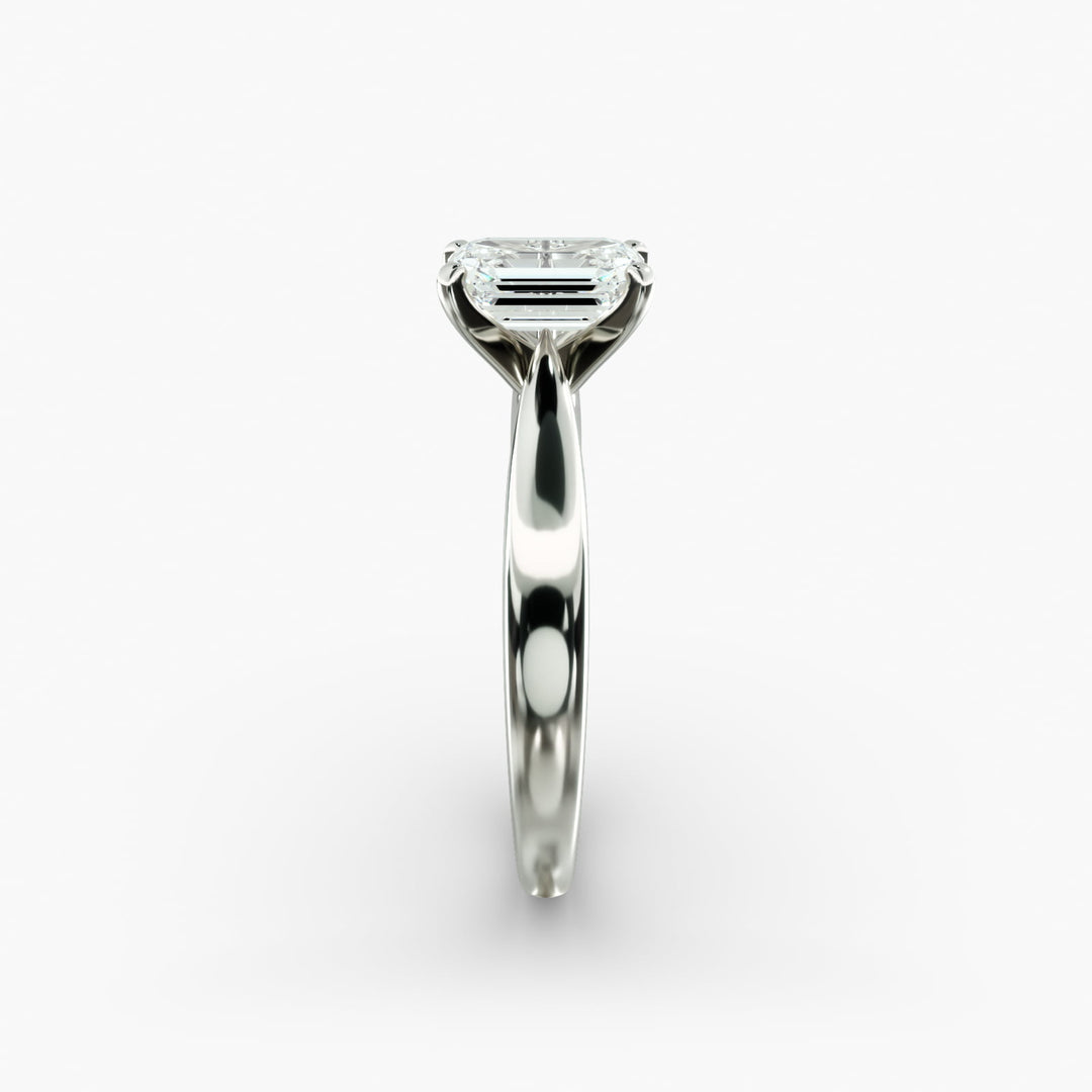 Emerald Cut Lab-Grown Diamond Solitaire Ring — 4-Prong Setting | IGI Certified | 10K/14K/18K Gold