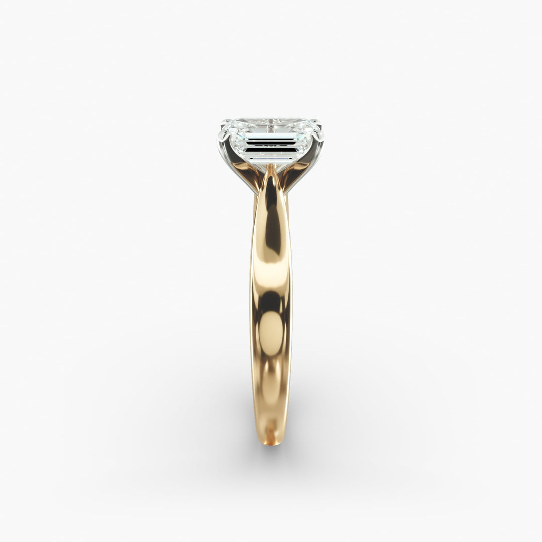 Emerald Cut Lab-Grown Diamond Solitaire Ring — 4-Prong Setting | IGI Certified | 10K/14K/18K Gold