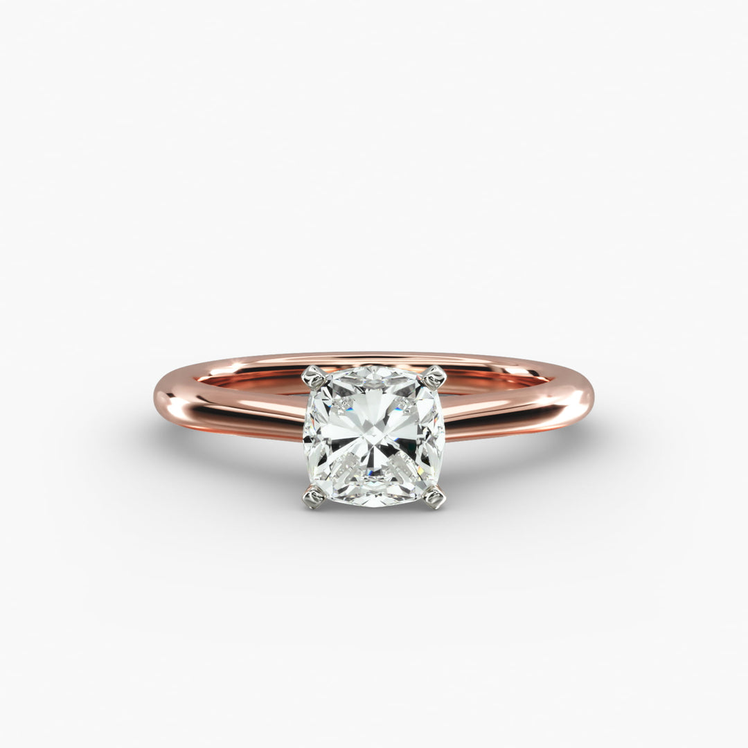 Classic Four-Prong Cushion Lab-Grown Diamond Engagement Ring | IGI Certified | 0.50–5.00 Ct | 10K/14K/18K Gold