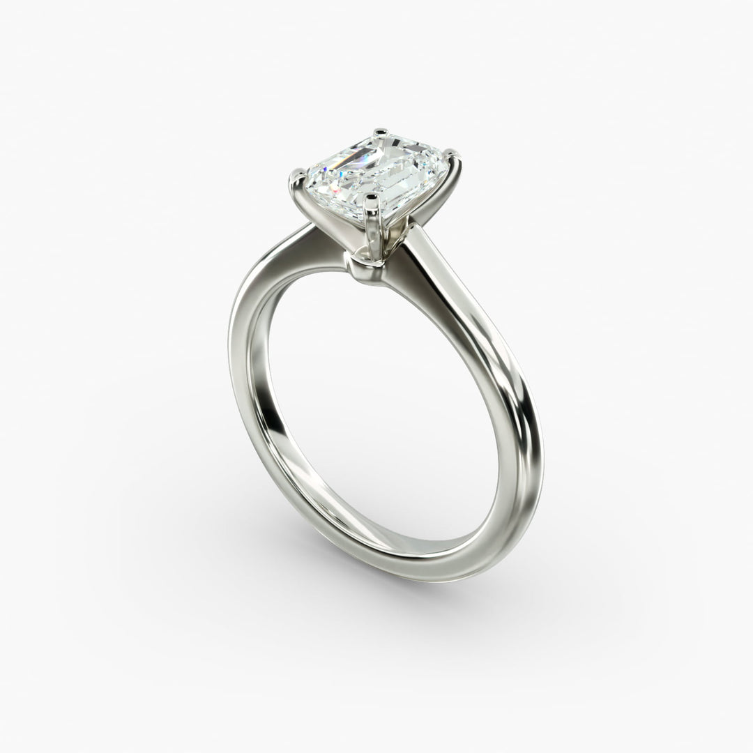 Emerald Lab-Grown Diamond Four-Prong Engagement Ring | Timeless Solitaire | IGI Certified | 10K/14K/18K Gold