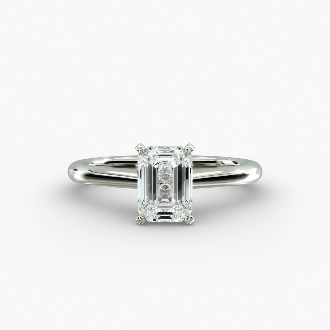 Emerald Lab-Grown Diamond Four-Prong Engagement Ring | Timeless Solitaire | IGI Certified | 10K/14K/18K Gold