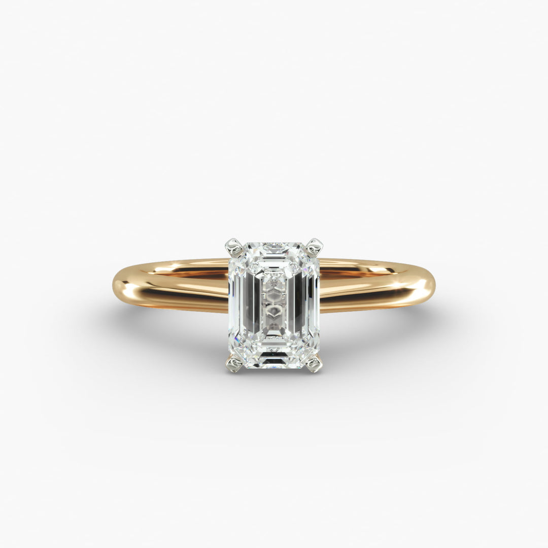 Emerald Lab-Grown Diamond Four-Prong Engagement Ring | Timeless Solitaire | IGI Certified | 10K/14K/18K Gold