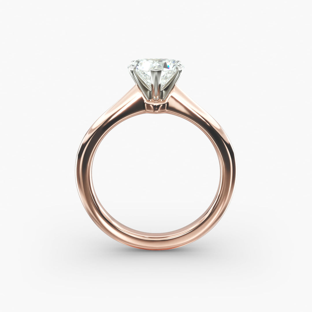 Heart Lab-Grown Diamond Five-Prong Engagement Ring | Romantic Solitaire | IGI Certified | 10K/14K/18K Gold