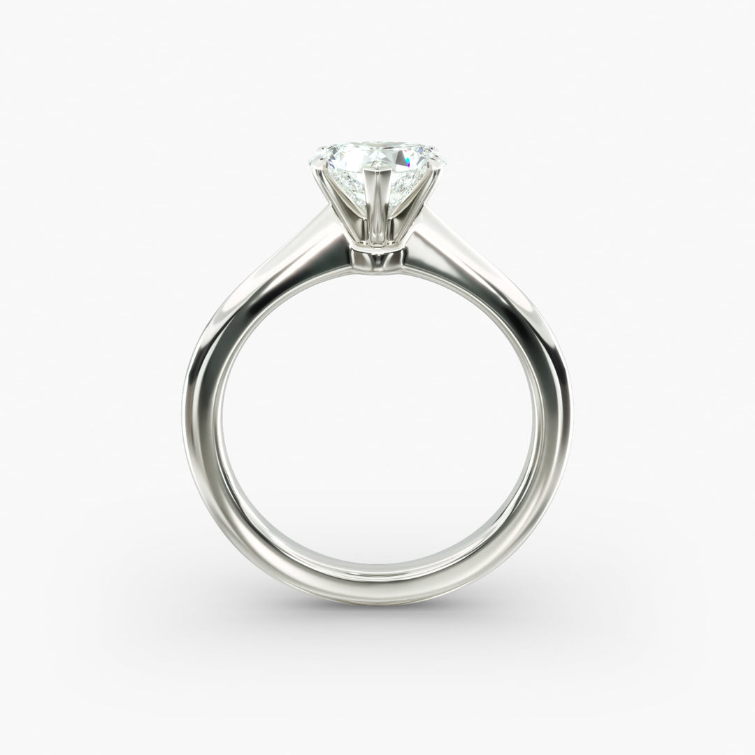 Heart Lab-Grown Diamond Five-Prong Engagement Ring | Romantic Solitaire | IGI Certified | 10K/14K/18K Gold