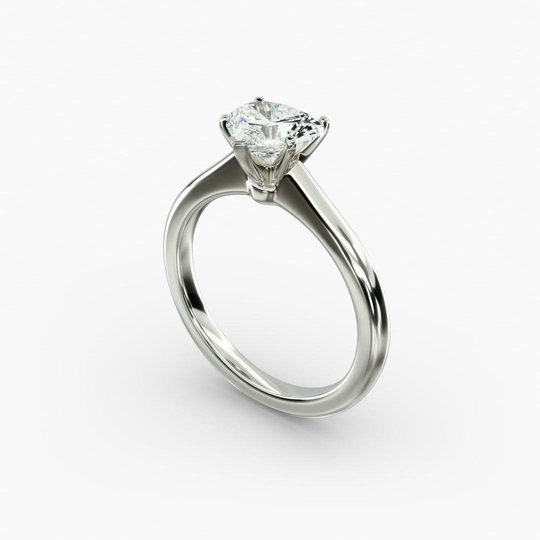 Heart Lab-Grown Diamond Five-Prong Engagement Ring | Romantic Solitaire | IGI Certified | 10K/14K/18K Gold